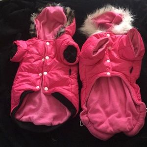 Pretty in pink puppy jacket 🐾